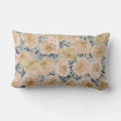 ヴィンテージフランスのカントリー水彩牡丹 ランバークッション (裏面)