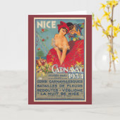 ヴィンテージフランスのカーニバルニース1934 カード (黄色い花)