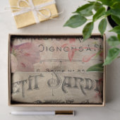 ヴィンテージフランスのガーデンエフエマピンクフローラ 薄葉紙 (ギフト)