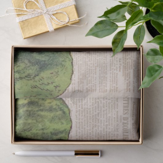 ヴィンテージフランスのガーデンレディーコラージデコップページ 薄葉紙 (ギフト)