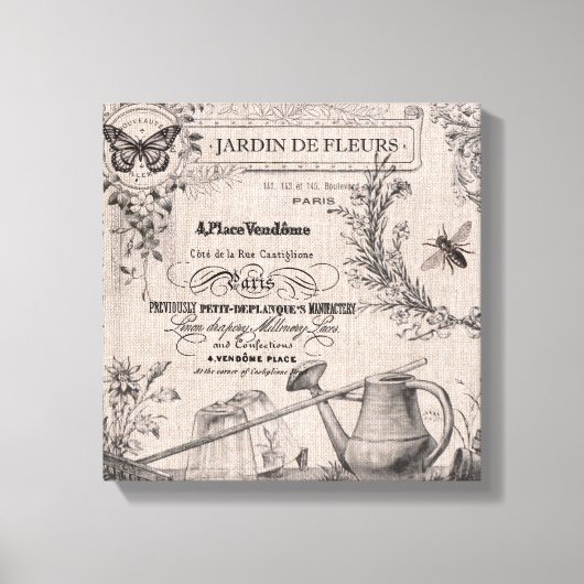 ヴィンテージフランスのガーデン延伸キャンバス キャンバスプリント (正面)