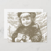 ヴィンテージフランスのガールフォトホリデー ポストカード (正面/裏面)