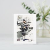 ヴィンテージフランスのガール冬 ポストカード (スタンド正面)