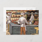 ヴィンテージフランスのキッチンイラストレーション ポストカード (正面/裏面)