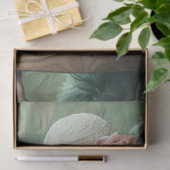 ヴィンテージフランスのキャットセージ緑のデコップページ 薄葉紙 (ギフト)