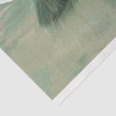 ヴィンテージフランスのキャットセージ緑のデコップページ 薄葉紙 (詳細)