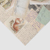 ヴィンテージフランスのキャットハガキティッシュペーパー 薄葉紙 (詳細)