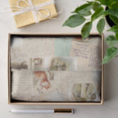 ヴィンテージフランスのキャットハガキティッシュペーパー 薄葉紙 (ギフト)