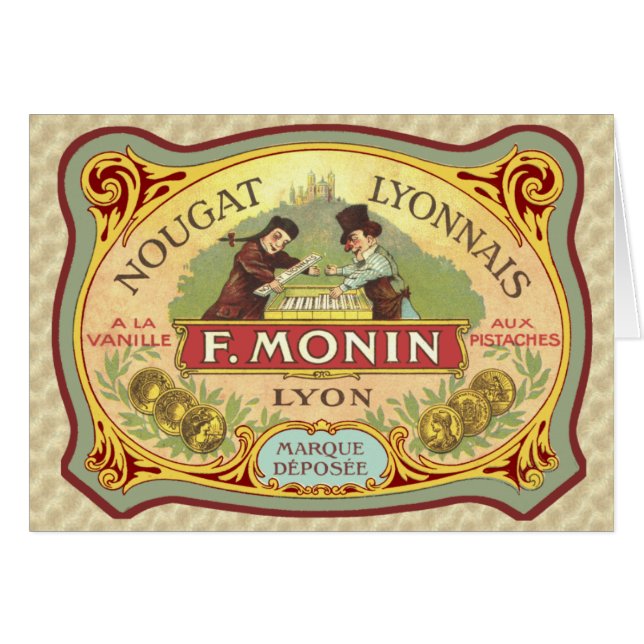 ヴィンテージフランスのキャンディラベル (正面横)