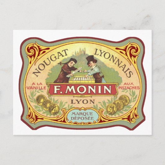 ヴィンテージフランスのキャンディラベル ポストカード (正面)