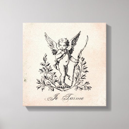 ヴィンテージフランスのキュピッド引き伸ばしキャンバス キャンバスプリント (正面)