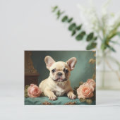 ヴィンテージフランスのキュートブルドッグポートレートドッグパピー ポストカード (スタンド正面)