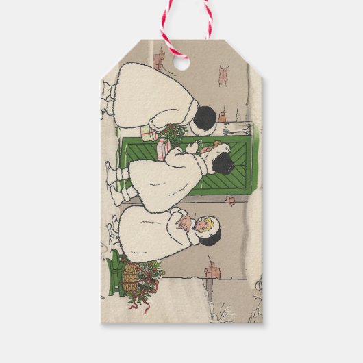 ヴィンテージフランスのギフトガールズギフトラベル ギフトタグ (正面)