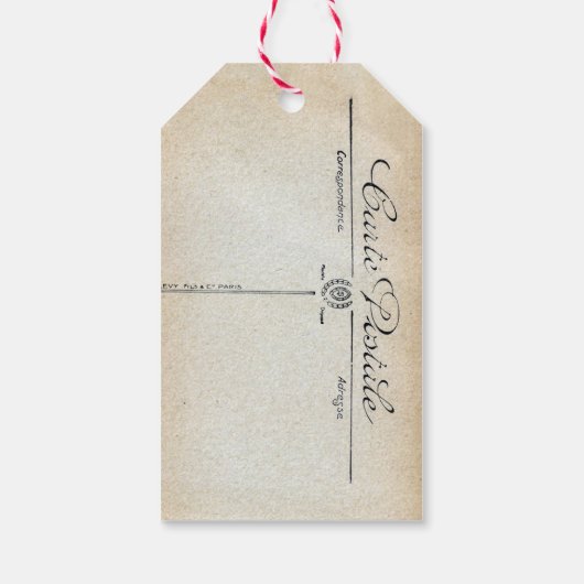 ヴィンテージフランスのギフトガールズギフトラベル ギフトタグ (裏面)
