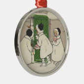 ヴィンテージフランスのギフトガールズクリスマスオーナメント メタルオーナメント (右)