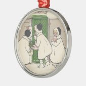 ヴィンテージフランスのギフトガールズクリスマスオーナメント メタルオーナメント (左)