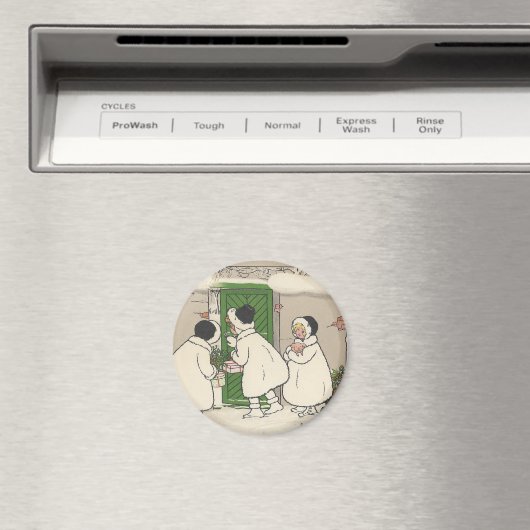 ヴィンテージフランスのギフトガールズクリスマスマグネット マグネット (インサイチュ (食洗機))