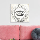 ヴィンテージフランスのクラウンの引き伸ばしキャンバス キャンバスプリント (インサイチュ (リビング))