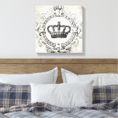 ヴィンテージフランスのクラウンの引き伸ばしキャンバス キャンバスプリント (インサイチュ (寝室))