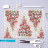 ヴィンテージフランスのクリスマスツリー(水彩) 薄葉紙 (クラフト)