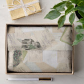 ヴィンテージフランスのクリスマスポストカードコラージュ 薄葉紙 (ギフト)