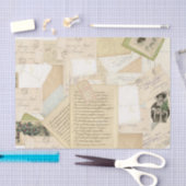 ヴィンテージフランスのクリスマスポストカードコラージュ 薄葉紙 (クラフト)