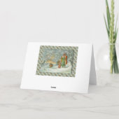 ヴィンテージフランスのクリスマス、森の家族 シーズンカード (裏面)