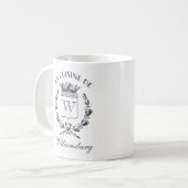 ヴィンテージフランスのクレストキッチン名前をカスタムする コーヒーマグカップ (正面左)