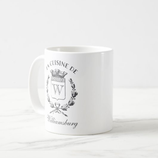 ヴィンテージフランスのクレストキッチン名前をカスタムする コーヒーマグカップ (正面左)