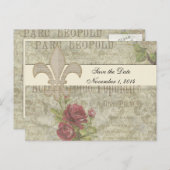 ヴィンテージフランスのコラージュ日付の保存 案内ポストカード (正面/裏面)