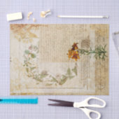 ヴィンテージフランスのコラージュ 薄葉紙 (クラフト)