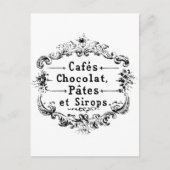 ヴィンテージフランスのコーヒー&チョコレートラベル ポストカード (正面)