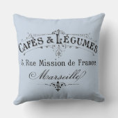 ヴィンテージフランスのコーヒー&野菜広告 クッション (裏面)