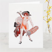 ヴィンテージフランスのゴルフグリーティングカード カード (黄色い花)