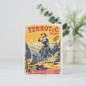 ヴィンテージフランスのサイクリング旅行広告 ポストカード (スタンド正面)