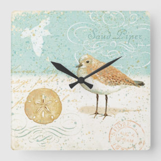 ヴィンテージフランスのサンドパイパー スクエア壁時計