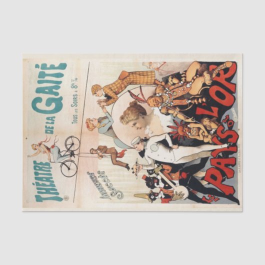 ヴィンテージフランスのシアターのポスター – decompage ephemera 薄葉紙 (正面)