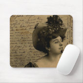 ヴィンテージフランスのシックフランスのピンナップ女性葉書 マウスパッド (マウス)