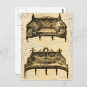 ヴィンテージフランスのシック家具セット ポストカード (正面/裏面)