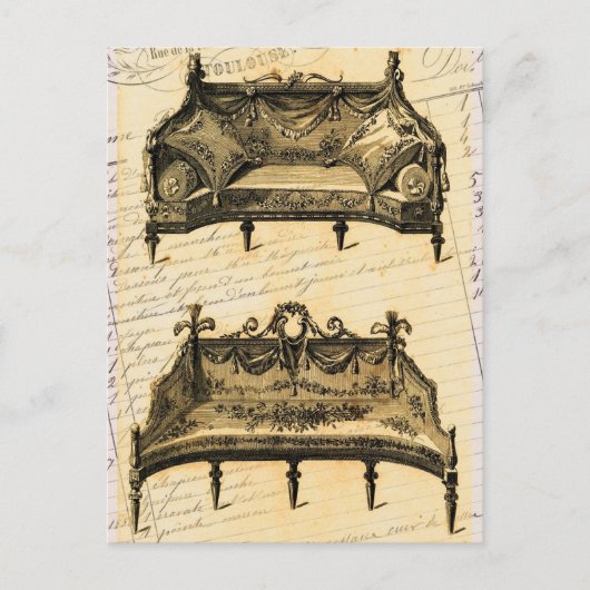 ヴィンテージフランスのシック家具セット ポストカード (正面)