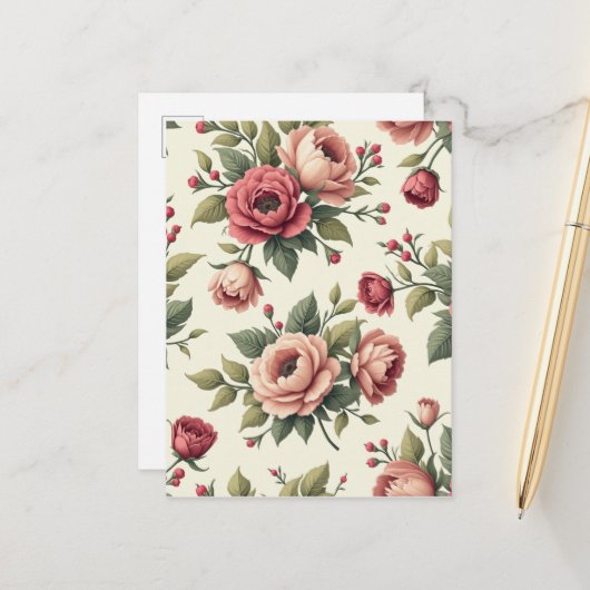 ヴィンテージフランスのシック ポストカード (正面/裏面インサイチュ)