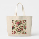 ヴィンテージフランスのシック ラージトートバッグ (裏面)