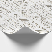 ヴィンテージフランスのシティネームパリセピア ラッピングペーパー (角)