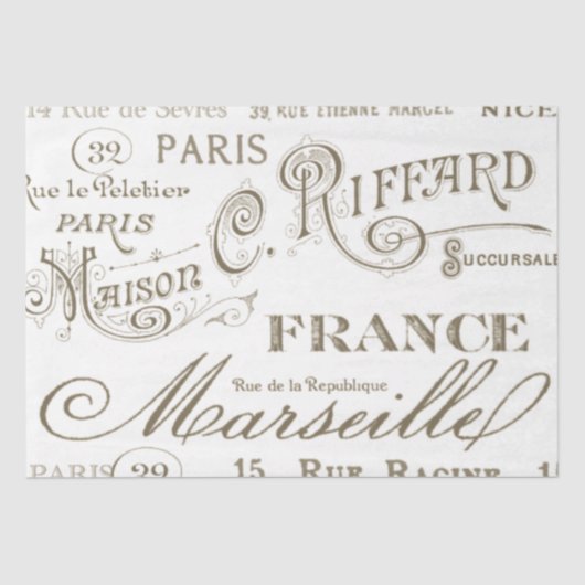 ヴィンテージフランスのシティネームパリティッシュペーパー 薄葉紙 (正面)