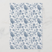 ヴィンテージフランスのシノイスリーブルーフローラ結婚ズ セーブザデート (裏面)