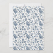 ヴィンテージフランスのシノイスリーブルーフローラ結婚ズ セーブザデート (裏面)