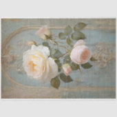 ヴィンテージフランスのシャトーブルーピンクフローラデカップージ 薄葉紙 (正面)