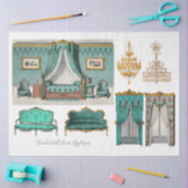 ヴィンテージフランスのシャトーミントドールハウスデクページ 薄葉紙 (クラフト)