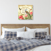 ヴィンテージフランスのシャビーシックピーコック キャンバスプリント (インサイチュ (寝室))