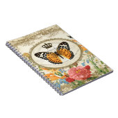 ヴィンテージフランスのシャビーシック蝶メモ帳 ノートブック (右側)